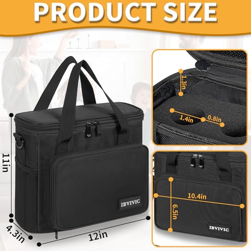 IBVIVIC 4 Slots Wireless Microphone Case with Foam, Microphone Carry Bag | Mic Storage Travel Bag with Shoulder Strap for Singing, Karaoke, Party - size: 4 Slots