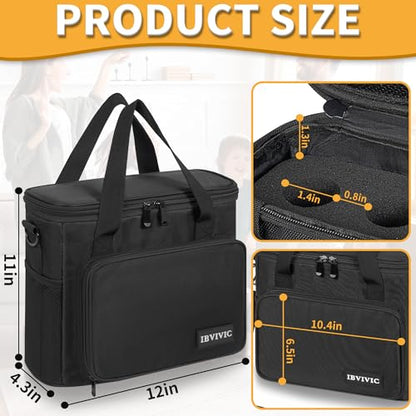 IBVIVIC 4 Slots Wireless Microphone Case with Foam, Microphone Carry Bag | Mic Storage Travel Bag with Shoulder Strap for Singing, Karaoke, Party - size: 4 Slots