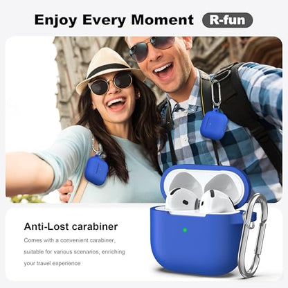 for AirPods 4 Case with Cleaner Kit,Full Protective Soft Skin Silicone Cover with Keychain for AirPods 4 Gen Case for Men Women,Compatible with Apple AirPods 4th Genaration Case 2024,Blue - color: C Blue