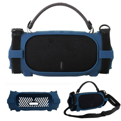 Silicone Case Cover for JBL Charge 6 Portable Bluetooth Speaker, Soft Protective Sleeve Travel Carrying Protective Cover Speaker Silicone Case with Shoulder Strap and Bike Strap (Blue) - color: Blue