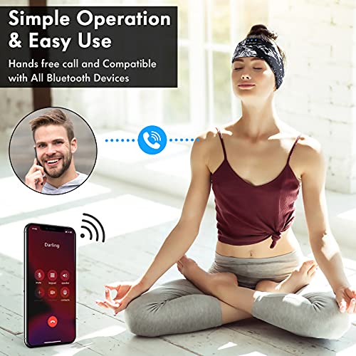 LC-dolida Sleep Headphones Bluetooth 5.4, Headband Earphones Wireless, Sleep Mask for Sleeping, Sports, Gifts, Workout, Jogging, Yoga,Insomnia, Air Travel, Meditation - color: Ink Painting