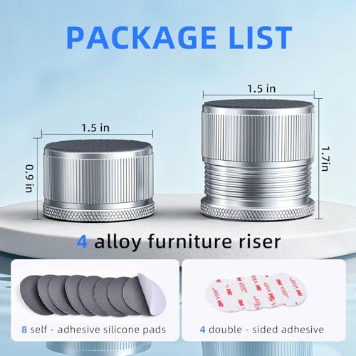 Adjustable Speaker Isolation Feet, Anti-Vibration, 4 Pack Silver | 0.9-1.5 Inch Adjustable, 500 lbs Capacity, Metal Non-Slip Silicone, Speaker Subwoofer Turntable, Vibration Damping Set of 4 - color: Silver