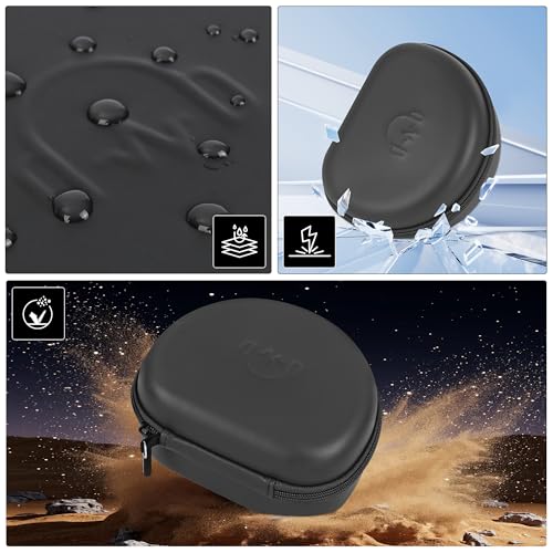 Hard Headphone Case for JLab JBuds Lux ANC/Raycon The Everyday, Black | Foldable Over-Ear Headphones Travel Carrying Case,Mesh Pocket,Hard Eva Shell - color: Black