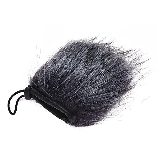 Fydun EYM24 Microphone Windscreen Artificial Fur Muff Wind Cover Grey White for Video Mic Pro