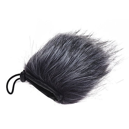 Fydun EYM24 Microphone Windscreen Artificial Fur Muff Wind Cover Grey White for Video Mic Pro