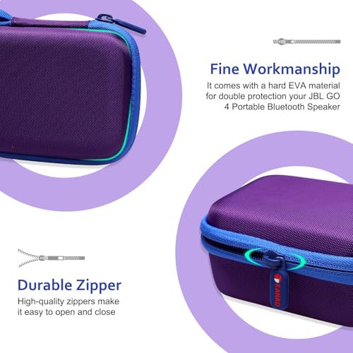 XANAD Hard Case Compatible with JBL Go 4 / GO 5 / Go 3 Ultra Speaker,Purple - color: Purple