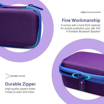 XANAD Hard Case Compatible with JBL Go 4 / GO 5 / Go 3 Ultra Speaker,Purple - color: Purple