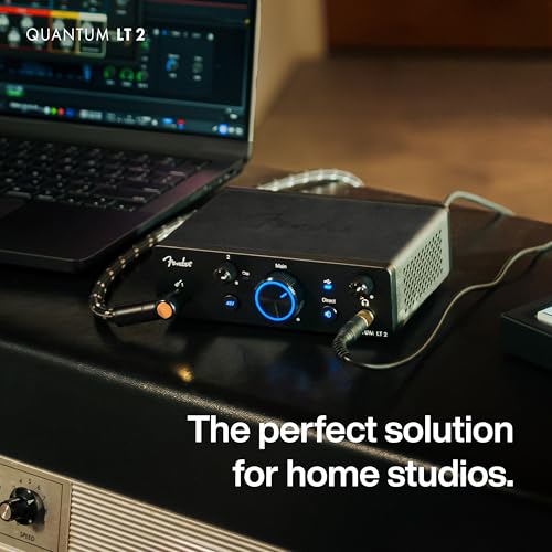 Fender Quantum LT2 USB Audio Interface, for Guitarist, Vocalist, or Producer. Includes easy to use software, Fender Studio app, Amp and FX pack to create Studio Quality recordings. PC/Mac | Or Producer. Includes easy to use software, Fender Studio app, Am