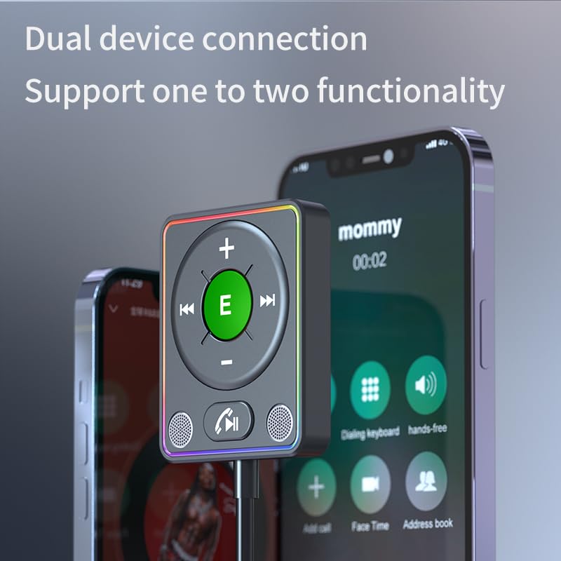 Bluetooth 5.4 Magnetic AUX Car Adapter - color: Green