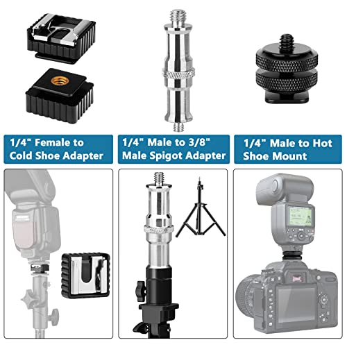 ChromLives Camera Tripod Adapter, 26Pack Camera Screw Mount Set 1/4 Threaded Converter Screws Adapter, 1/4 to 3/8 Hot Shoe Adapter,Tripod Mount Adapter Set for Monopod/Quick Release Plate - size: 26pack camare screw