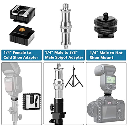 ChromLives Camera Tripod Adapter, 26Pack Camera Screw Mount Set 1/4 Threaded Converter Screws Adapter, 1/4 to 3/8 Hot Shoe Adapter,Tripod Mount Adapter Set for Monopod/Quick Release Plate - size: 26pack camare screw
