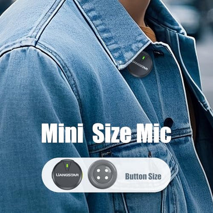 Wireless Lavalier Microphone for iPhone/Android, Mini Microphone with Charging Case Noise Canceling, 40H Battery Life, Lapel Mic with Mute Button for Video Recording, Interview, Vlog, TikTok