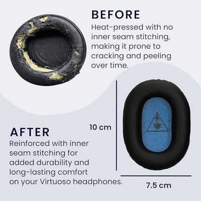 kwmobile Ear Pads Compatible with Turtle Beach Recon 70 / Recon 50 / Recon 60P / Stealth 500/600 / 700 Earpads - 2X Replacement for Headphones - Black