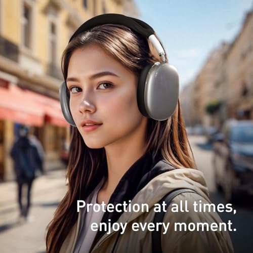 MOLOPPO 3 in 1 Case Cover Compatible with AirPods Max 2/1 2024/2020, Black | Anti-scratch Clear Soft TPU Ear Cups /Silicone Ear Pad Case /Headband Cover for AirPods Max, Transparent Accessories for Max - color: A3-Clear + Black