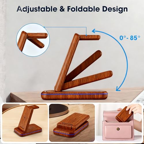 Wireless Charging Station for Samsung/Android, Fast Wireless Watch Charger Station Compatible for Samsung Galaxy S26 Ultra/S25/S24+/Z Flip 7/6 Fold 7/6, Watch8/7/Pro/Active 2 Galaxy Buds3/2 Pro(Wood) - color: Wood