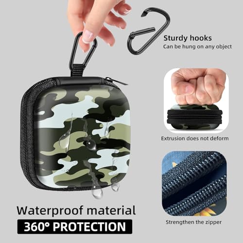 Square Data Cable Earbud Charger Coin Storage Bag Shockproof and Drop-Proof EVA Material Compatible with AirPod(Camouflage) - color: camouflage