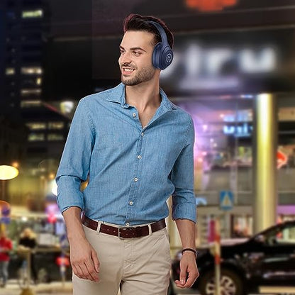 Morpheus 360 Comfort Plus Wireless Over-Ear Headphones - Bluetooth Headset with Microphone - 10H Playtime - HP6500L (Blue) - color: Blue