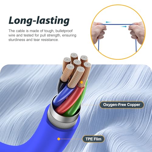 2pcs Replacement Work Earbuds Cables for Model#MI04N Wireless Neckband Replaceable Earbuds (Blue & Yellow - color: Blue & Yellow