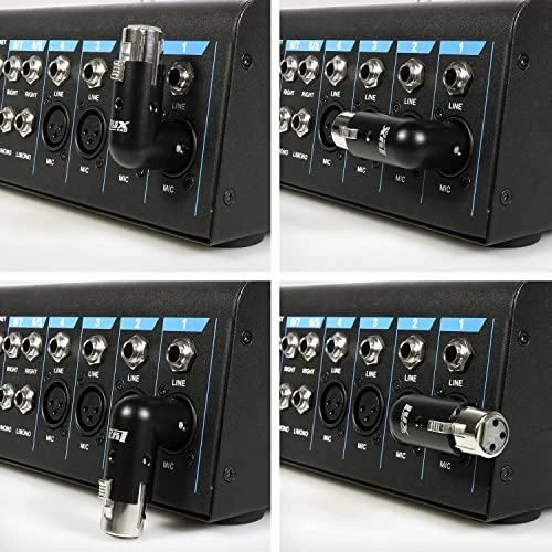 LyxPro XLR Angle Adapter Dual Male and Female can be positioned to 4 Different Angles Right Left and 90 Degree Great for Mixers that Interfere with Other Applications - 5 Pack - size: pack of 5