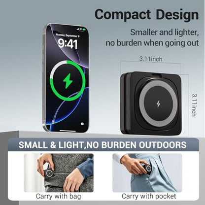 3 in 1 Wireless Charging Station for Apple Magsafe Charger Stand,Fast Magnetic Wireless Charger Station for iPhone 17 Air 16 15 14 13 12 Series,Airpods Pro,Apple Watch Ultra (Black) - color: Black