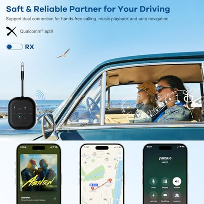 Bluetooth Transmitter Receiver,Bluetooth Audio Adapter for Airplane,WirelessTransmitter for TV,Gym, Aptx HD, Aptx Low Latency Audio for 2 AirPods/Headphones - color: Black