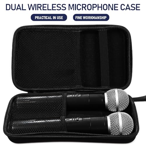 Cabilock Portable Microphone Carrying Case for Wireless Mic Storage, Black