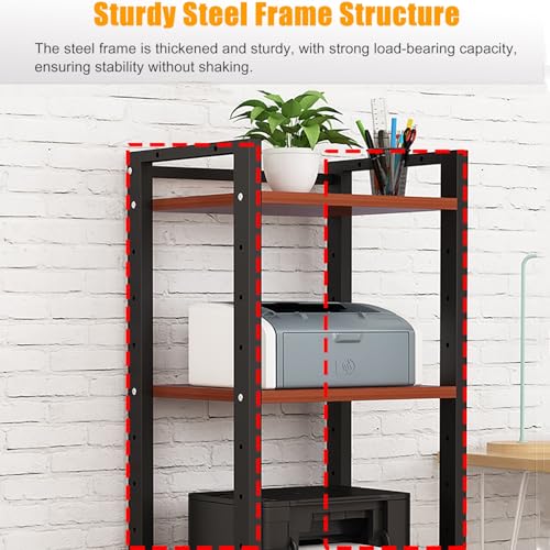 7 Tier Av Media Stand With Wheels, 55in Adjustable Audio Rack - color: White + Light Walnut
