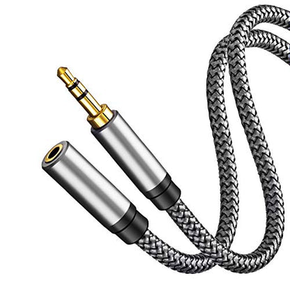 Tan QY 3.5mm 오디오 연장 케이블 3m, 헤드폰용 수-암 | 선명한 스테레오 사운드를 위한 24K 금 도금 커넥터, 휴대폰, 태블릿, 스피커, 헤드폰 등을 위한 범용 aux 익스텐더. - size: 10Ft/3M