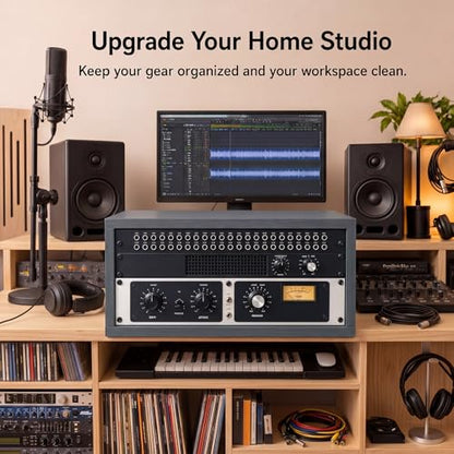 AceOrbit 4U Desktop Studio Rack Cabinet for 19 Inch Pro Audio Gear, Gray - color: Gray