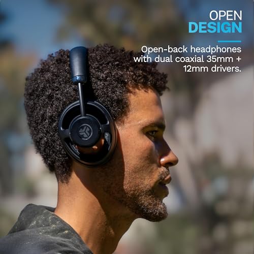 JLab JBuds Open Wireless Headphones – Open-Ear, Comfortable All-Day Fit, 24+ Hour Playtime, Immersive Sound, Bluetooth Headphones with App Control, Black - color: Black