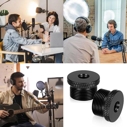 6 Pcs Mic Stand Adapter, 1/4 Female to 5/8 Male Screw Adapter | Microphone Stands AdaptersThread Tripod Screw Adapters for Microphone Stand Mount to Camera Tripod