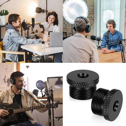 6 Pcs Mic Stand Adapter, 1/4 Female to 5/8 Male Screw Adapter | Microphone Stands AdaptersThread Tripod Screw Adapters for Microphone Stand Mount to Camera Tripod