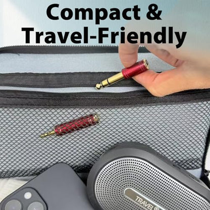 2-Pack Headphone Adapter Kit 3.5mm to 1/4 Adapter | 1/4 to 3.5mm Converter, Audio Jack, Microphone, Guitar Amp, Karaoke, Home Theater, A/V Receivers, Stereo Headphones - style: 3.5mm + 6.5mm
