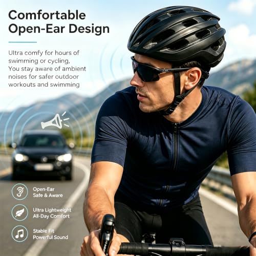 Full-Coverage Liquid Silicone Swimming Headphones,IP68 Waterproof Underwater Headphones, Bluetooth 6.0&MP3 with 32GB Memory Card,Soft/Skin-Comfortable Open Ear Bone Conduction Swim Earbuds(Black - color: Black