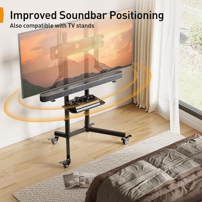 Perlegear Soundbar Mount with Adjustable Height, Sound bar Mount up to 15 lbs, Soundbar Mount Under or Above TV, Soundbar tv Mount Bracket with Detachable Long Extension Plates PGSM04B - style: Soundbar Mount PGSM04B