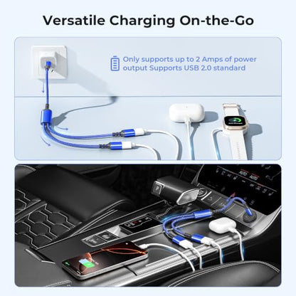 Basesailor USB C Male to Dual USB Female Cable Adapter 1FT,OTG Adapter - color: Blue, size: 1FT(0.3M), style: 1 in 2 out