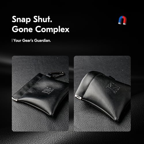2 Pack Portable Carrying Storage Case, Earphone Storage Case Bag for IEM,in Ears,Earbuds,Travel Bag Leather Jewelry Pouch,Kbear BP01 Plus Suitable for KZ ZS10 Pro/ZS10 PRO X/AS24/Castor (Black, 2PACK)