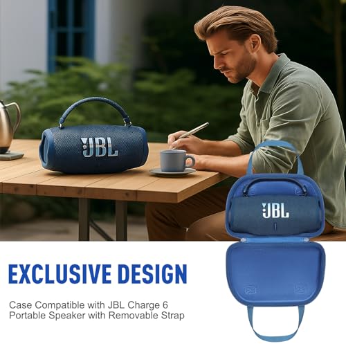 LTGEM Case Compatible with JBL Charge 6 /Charge 5 /Charge 4 Portable Speaker with Removable Strap, White - color: 8.White