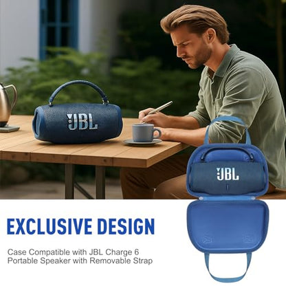 LTGEM Case Compatible with JBL Charge 6 /Charge 5 /Charge 4 Portable Speaker with Removable Strap, Blue - color: 2.Blue
