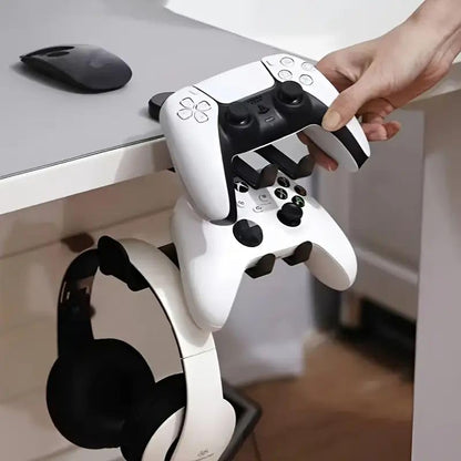 Foldable Headphone Stand and Hook – Aluminum Headset Holder Clamp Mount Under Desk, Universal Fit for Gaming Headphones, Space-Saving Hanger Organizer