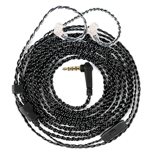 2026 Upgraded 1.5M IEM Cable,4N OFC Silver-Plated Upgraded Cable - color: Dark, size: QDC with Mic
