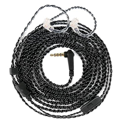 2026 Upgraded 1.5M IEM Cable,4N OFC Silver-Plated Upgraded Cable - color: Dark, size: QDC with Mic