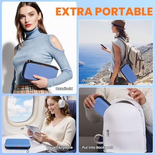 Hard Shell Carrying Case, Electronics Organizer Travel Case | Double-Layer ,Portable Tech Zipper Pouch for Charger, Phone, Power Bank, External Hard Drive & USB Flash Drive - color: Marine-Blue