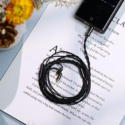 Linsoul Tripowin Zombur 4N OFC in Ear Monitor Cable, 3.5mm Plug, 1.25m | High Purity Oxygen Free Cable HiFi Wired IEM Cable, Cotton Yarn Outer Layer, for Musician Audiophile, w/ Mic, MMCX - size: MMCX, style: With Mic