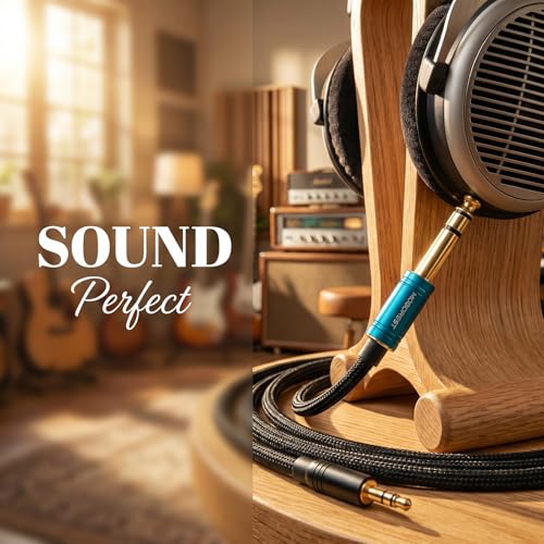 MOBOREST 1/4 to 3.5mm Audio Headphone Adapter, Pure Copper (1Red & 1Blue) | 6.35mm Male to 1/8(3.5mm) Female adapter connectors for lossless TRS sound, guitar amp, piano, keyboard, mixer, studio - color: 1RED+1BLUE