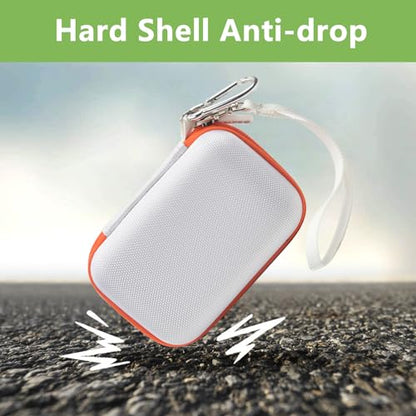 Speaker Case for JBL Go 5/4/3, Case Only | Hard Case, Mesh Pocket for Charging Cable, Compact Travel Carry, Speaker Not Included, White - color: White