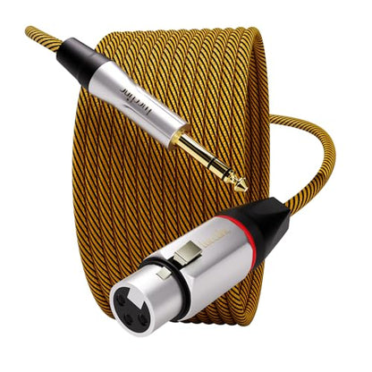 Balanced XLR to 1/4 Inch TRS Audio Cable, Pro Patch Cord for Studio Mixers & Monitors - XLR Female to 6.35mm, 10ft (3m) Heavy Duty - size: 10 Feet, style: XLR Female to 6.35mm