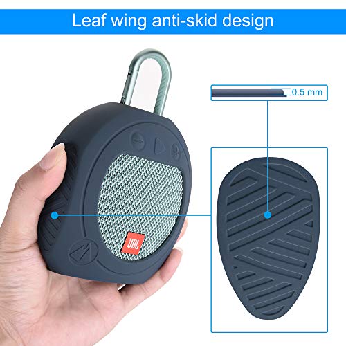 Protective Silicone Stand Up Carrying Case for JBL Clip 3 Waterproof Portable Speaker(Blue) - color: Blue