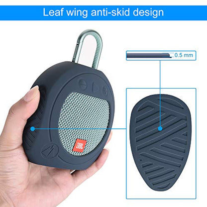Protective Silicone Stand Up Carrying Case for JBL Clip 3 Waterproof Portable Speaker(Blue) - color: Blue