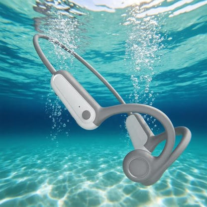 AYI True Bone Conduction Bluetooth Headphones Open Ear Headset Painless Wear Stereo Earphone 11H Playtime Lightweight Stable & Comfortable Sports Headphone for Driving Bicycling Running Skiing-White - color: B8 White